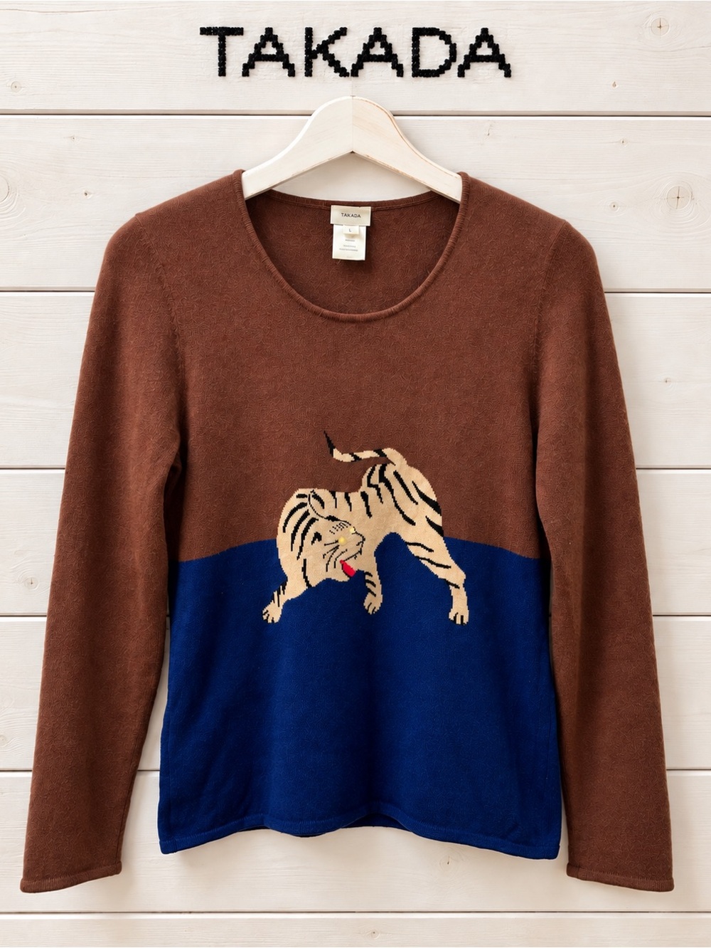 TAKADA 100% Cashmere Tiger Sweater – L – Kenzō Takada